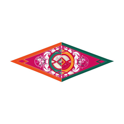 Wheel Pink Silk Diamond Scarf