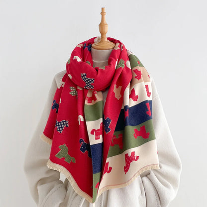 Char Pashmina Scarf Red