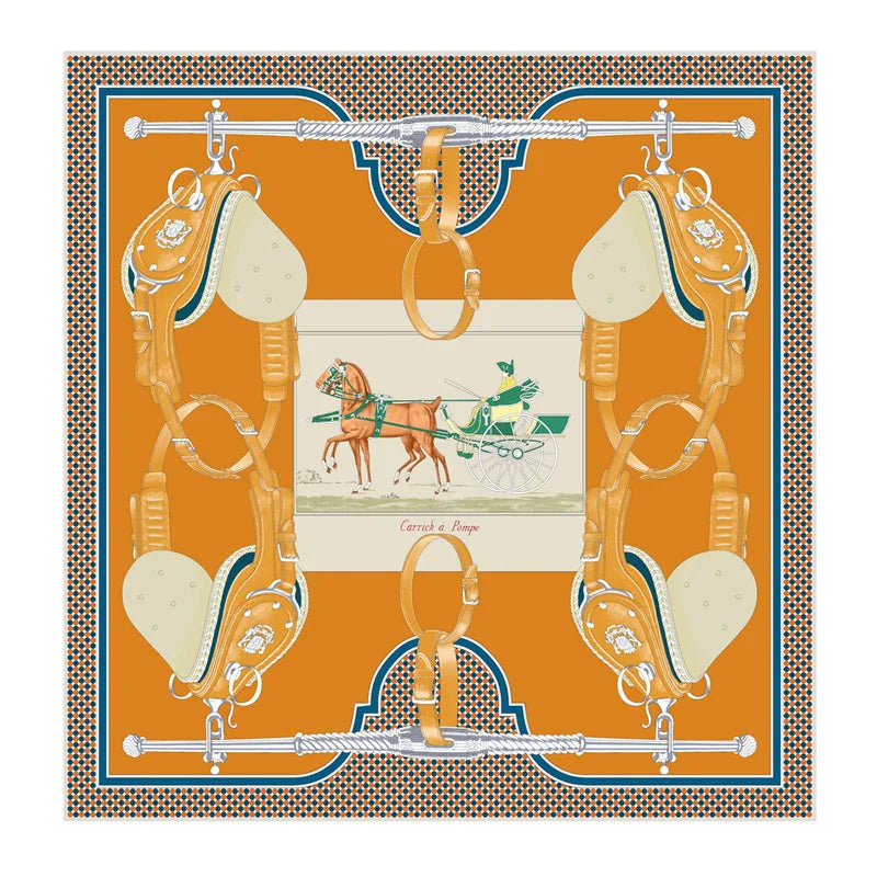 Carriage Yellow Silk Scarf / 90cm