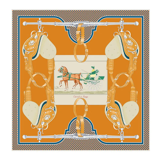 Carriage Yellow Silk Scarf / 90cm