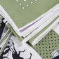 Carriage Circle Green Double Print Scarf / 90cm