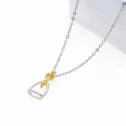 Stirrup Pendant Necklace (Gold and Platinum Plated)