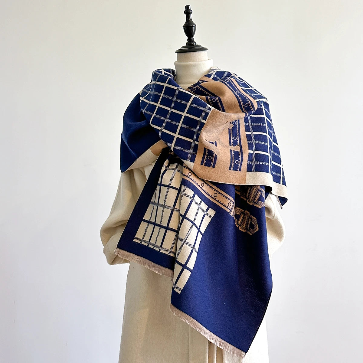 Ninette Pashmina Scarf Navy