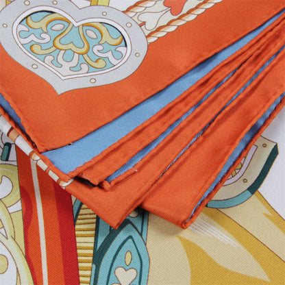 Two Horses Orange Double Print Scarf / 90cm