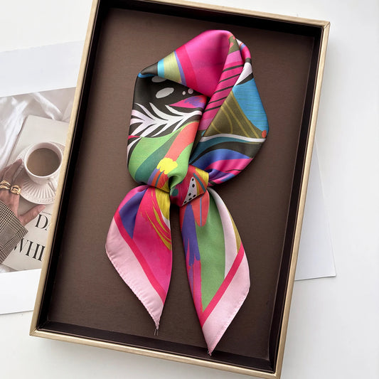 Leaves Pink Scarf / 65cm