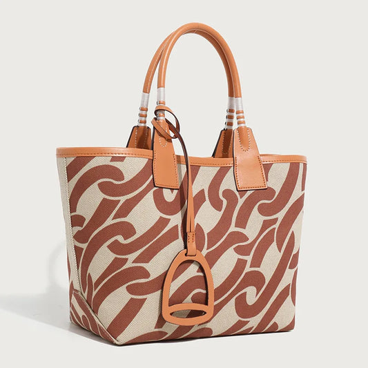 Stella Small Canvas & Leather Tote Bags / Brown