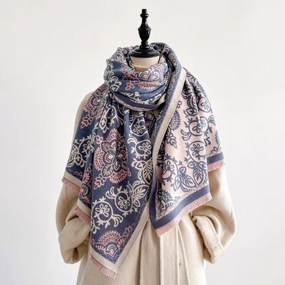 Floria Pashmina Scarf Blue