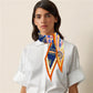 Carriage Wheel Orange Silk Diamond Scarf