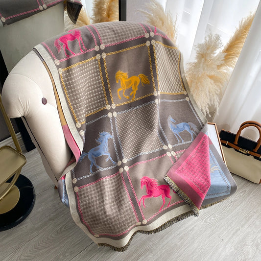 Aieta Pashmina Scarf Khaki