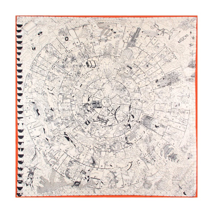 Hopi Gray Silk Scarf / 90cm