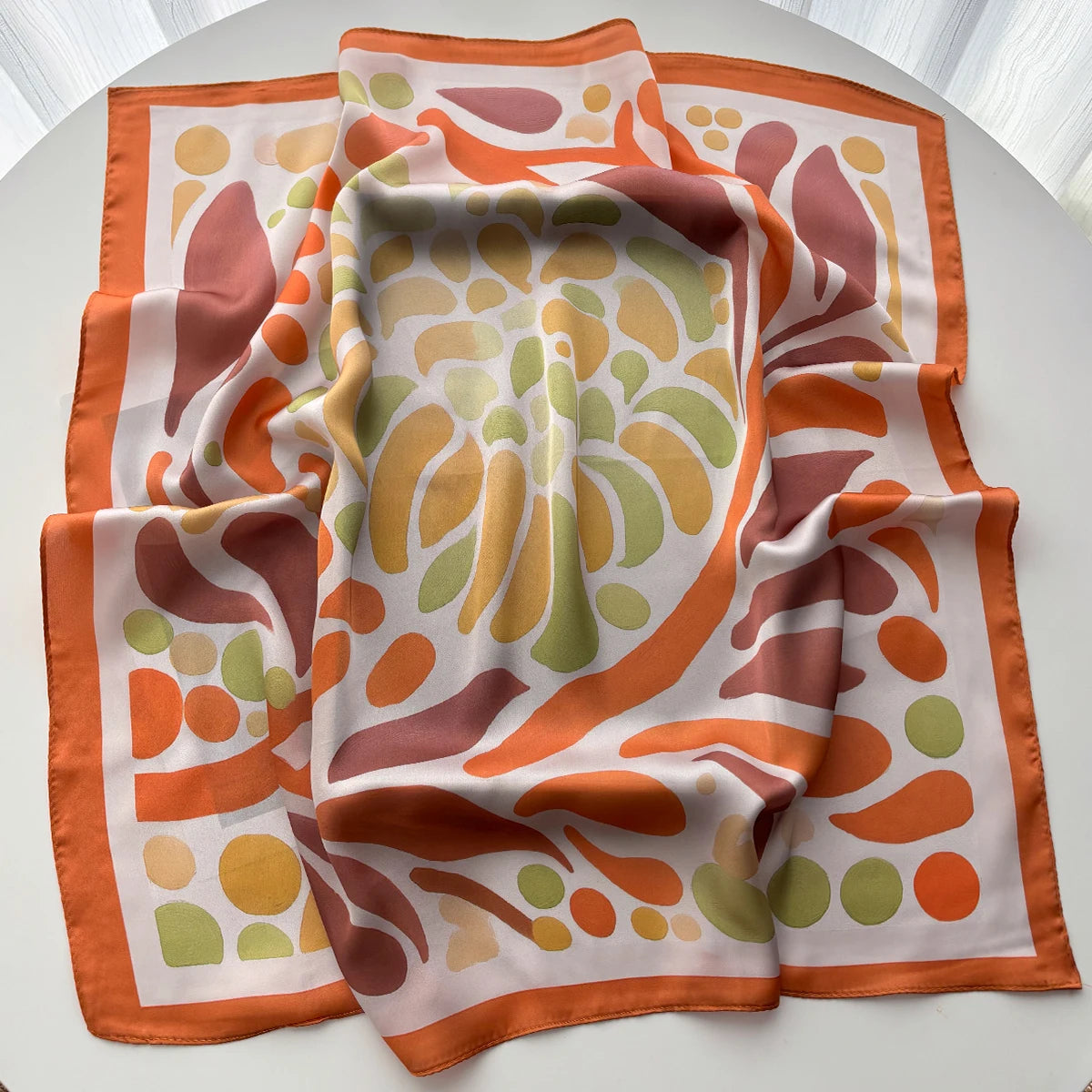 Floral Orange Scarf / 65cm