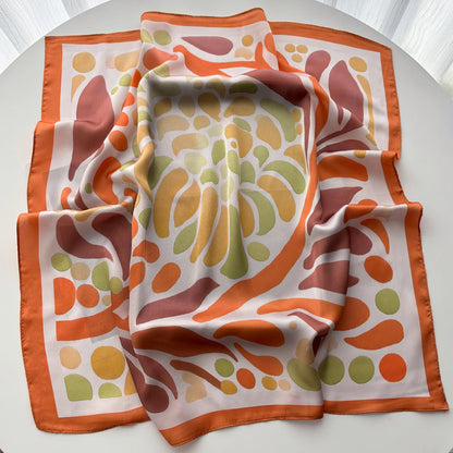 Floral Orange Scarf / 65cm