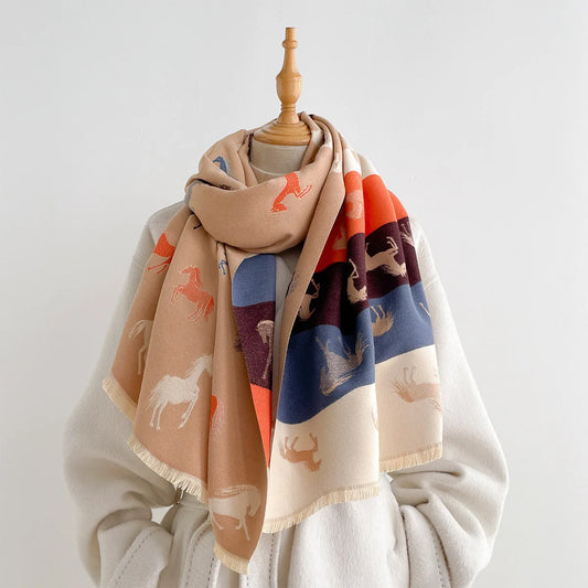Sabine Pashmina Scarf Khaki