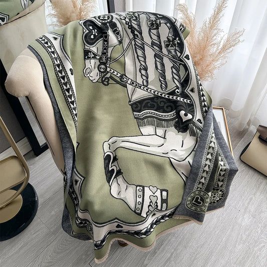 Amalie Pashmina Scarf Green