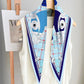 Head Blue Silk Diamond Scarf