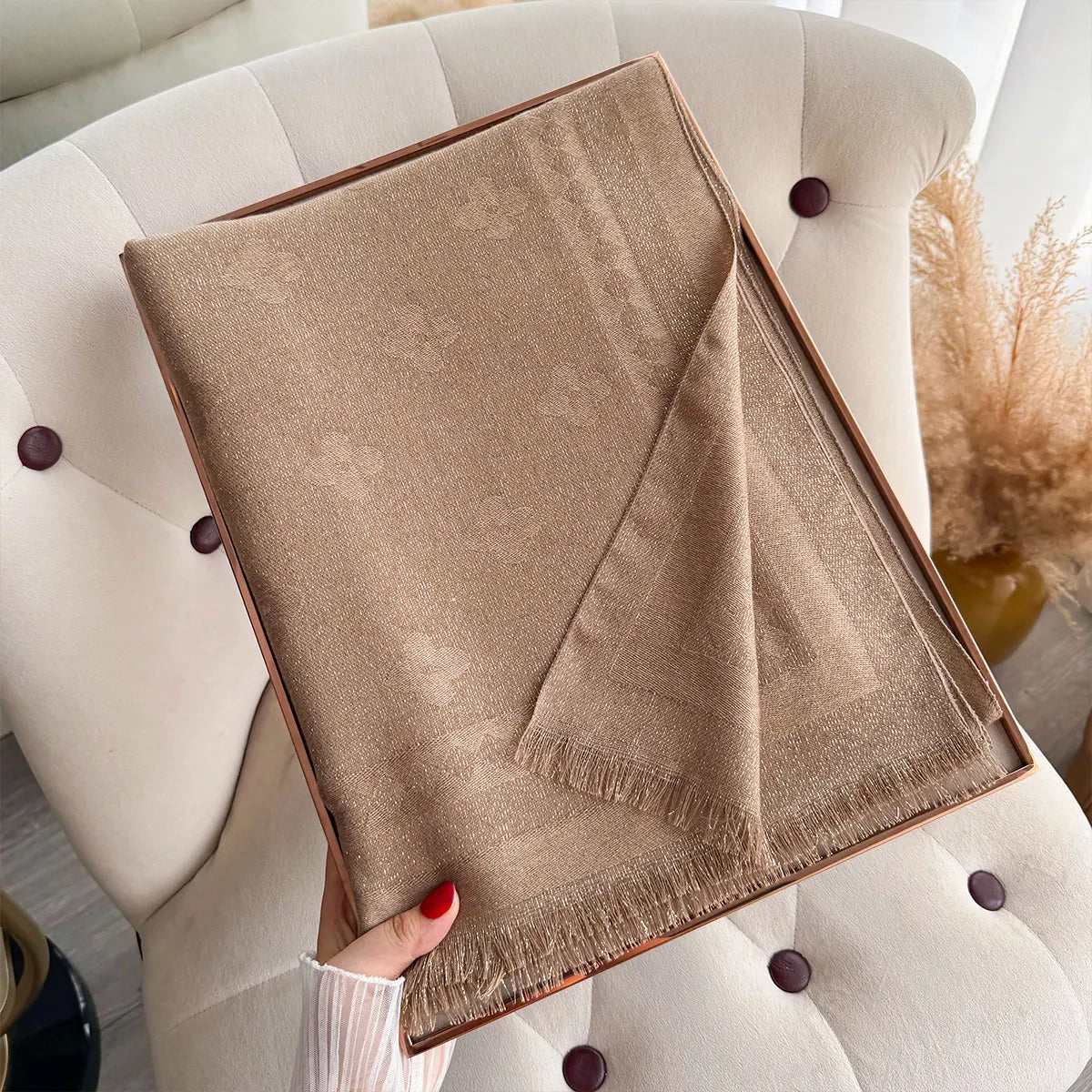 Gigia Pashmina Scarf Caramel