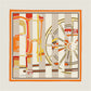 Wheel Stripes Orange & Green Double Print Scarf / 90cm