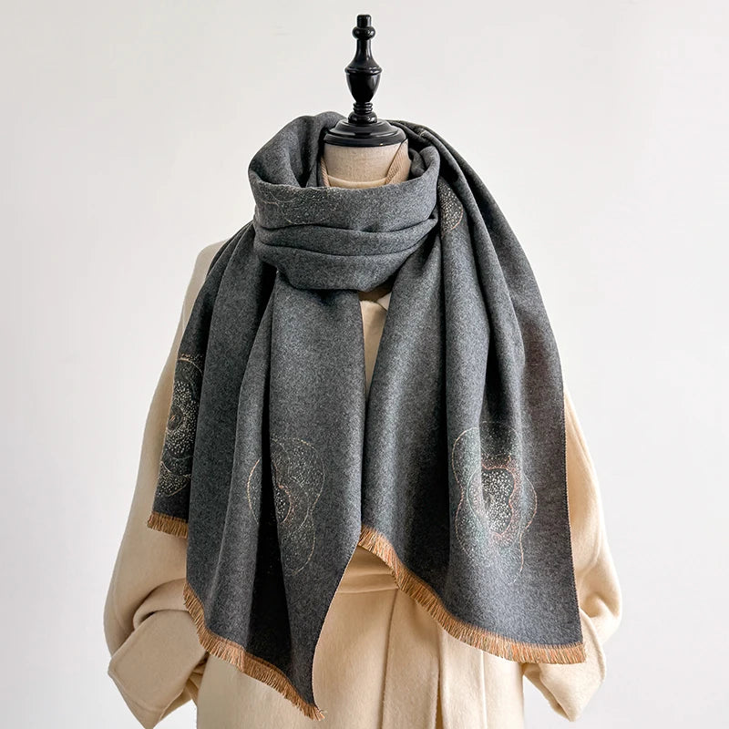 Lorella Pashmina Scarf Gray