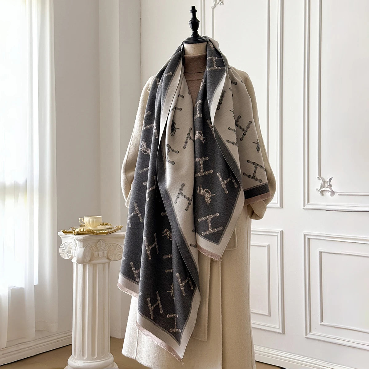 Vivienne Pashmina Scarf Gray
