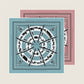 Carriage Circle Blue Double Print Scarf / 90cm