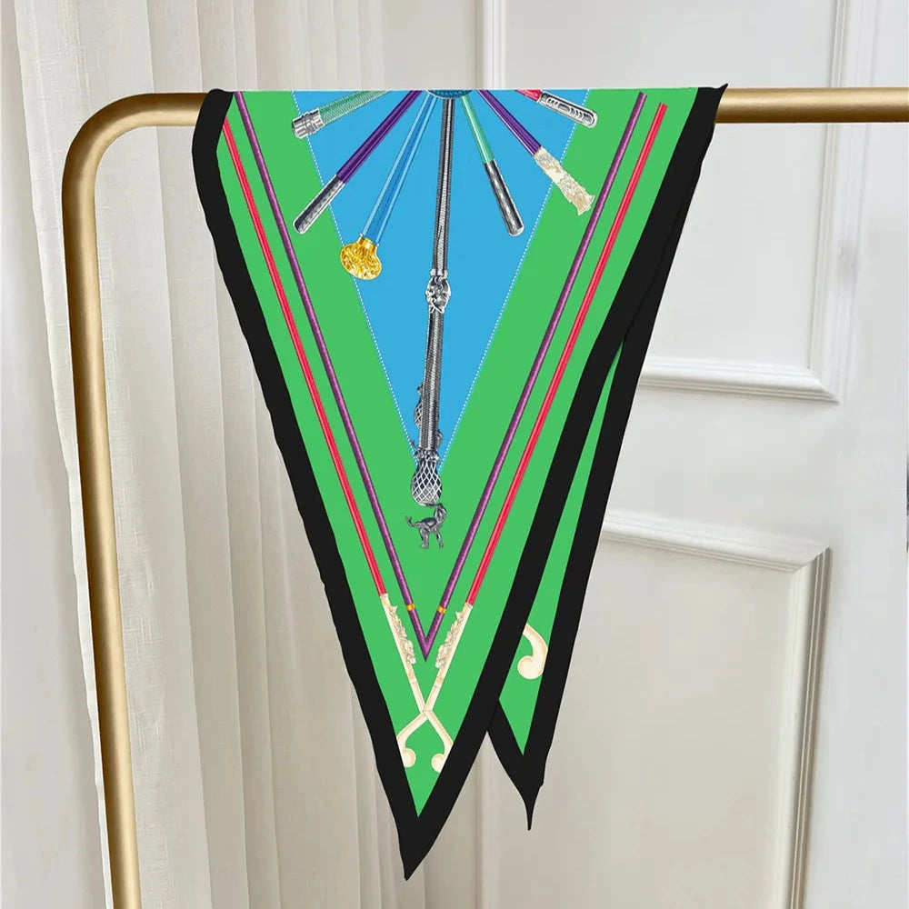 Sienna Green Silk Diamond Scarf