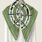 Carriage Circle Green Double Print Scarf / 90cm
