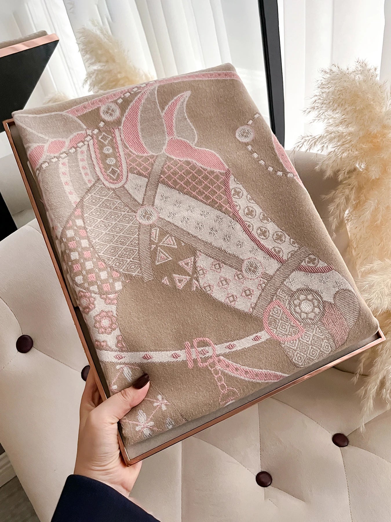 Edwige Pashmina Scarf Khaki