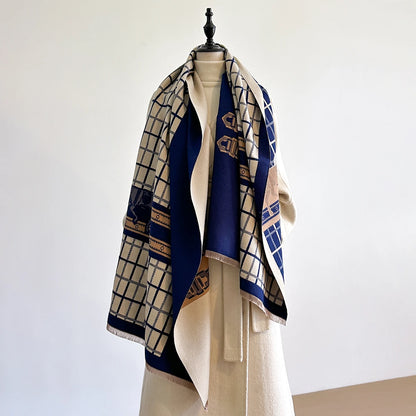 Ninette Pashmina Scarf Navy