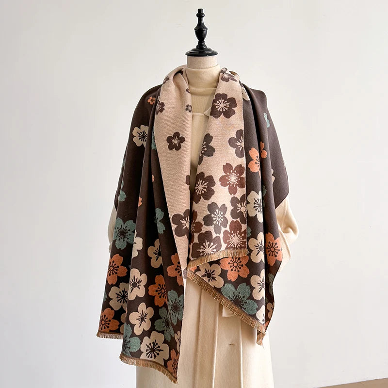 Crocetta Pashmina Scarf Brown