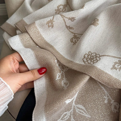 Greca Pashmina Scarf Beige