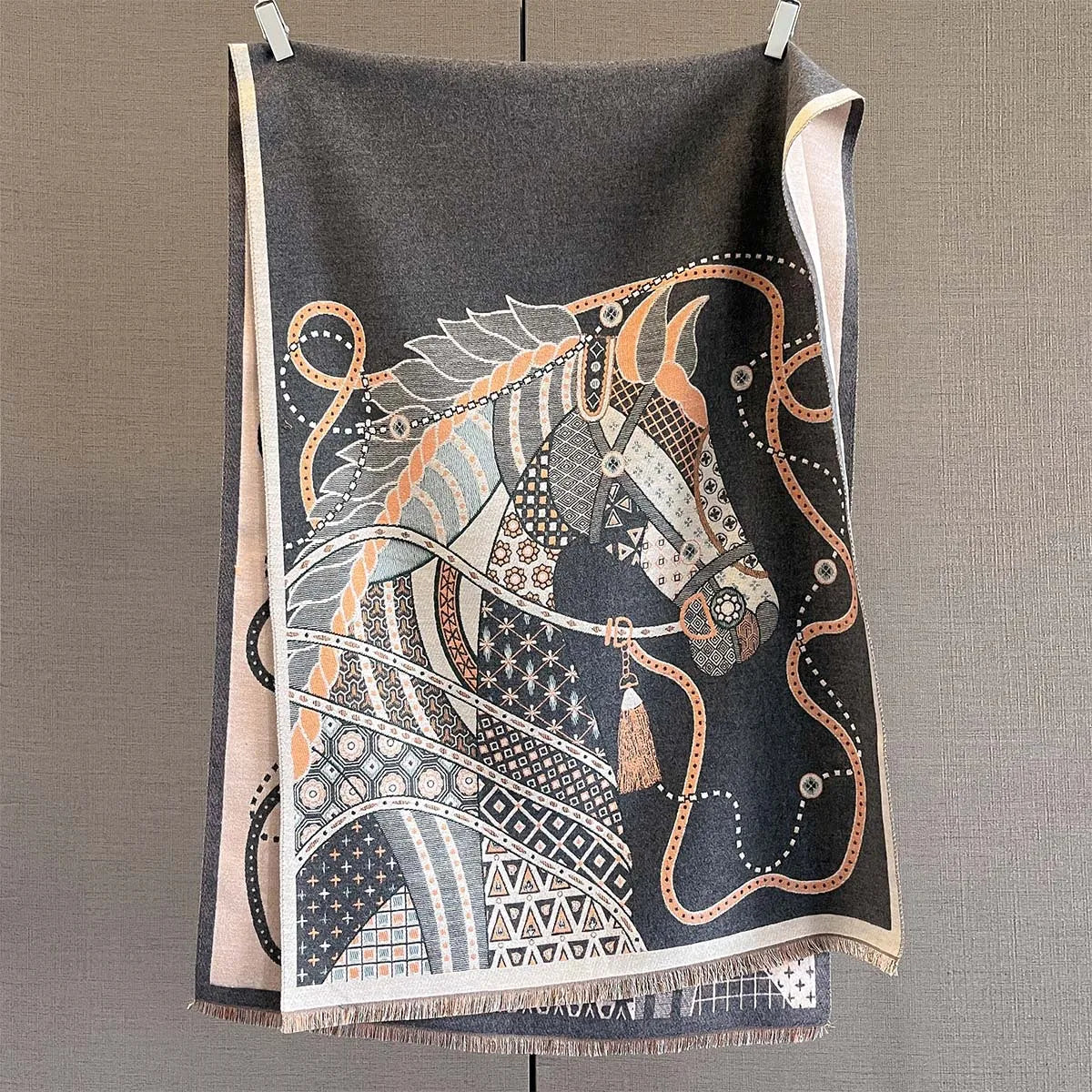 Edwige Pashmina Scarf Gray