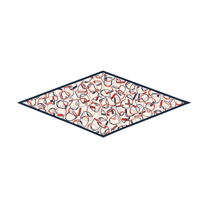 Stirrups Beige Silk Diamond Scarf