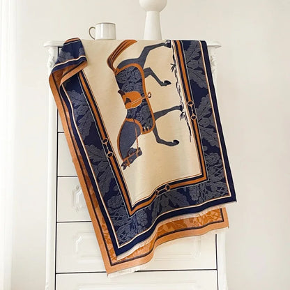 Aria Pashmina Scarf Navy