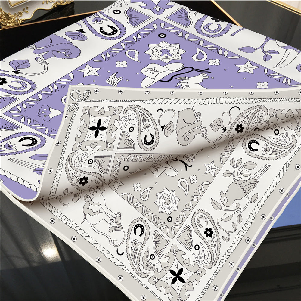 Animals Purple Double Print Scarf / 90cm