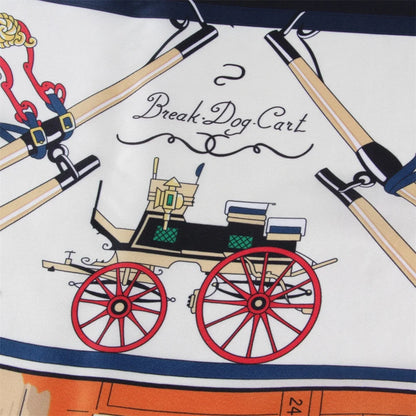 Carriage Black Silk Scarf / 90cm