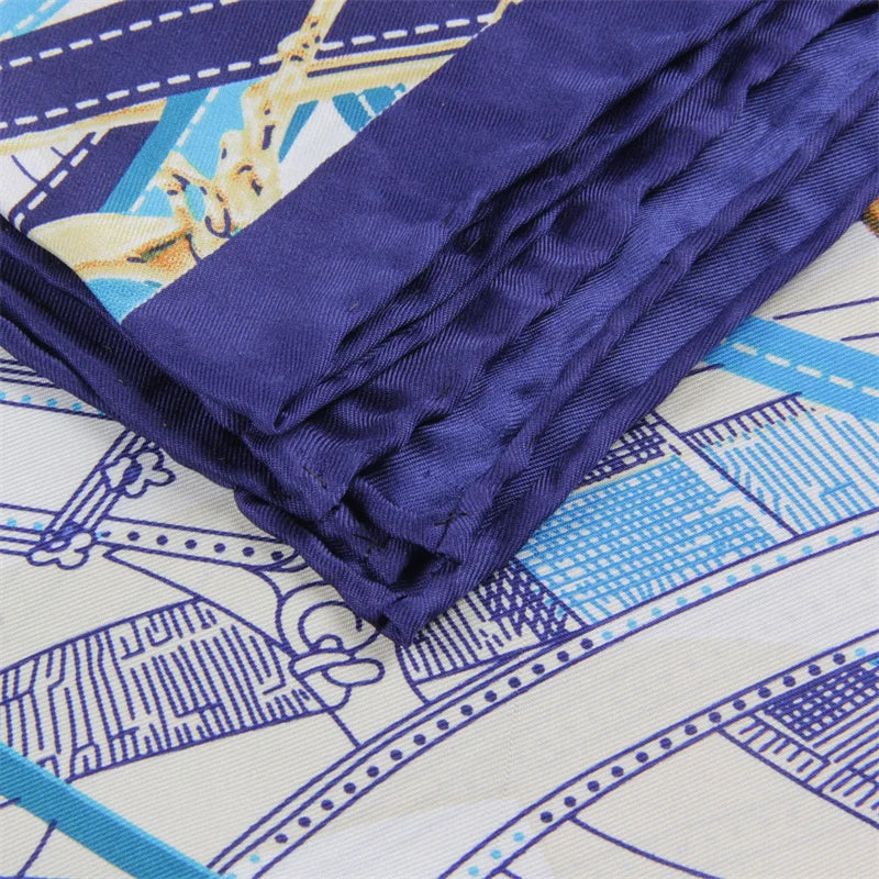 Bon Belts Navy Silk Scarf / 90cm