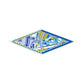 Carriage Wheel Blue Silk Diamond Scarf