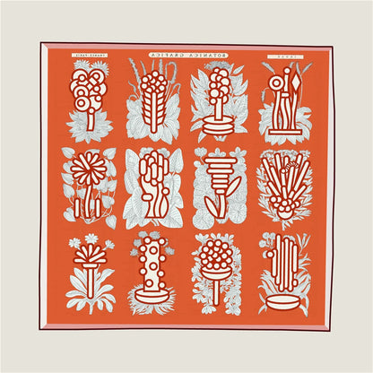 Plant Catalog Red Double Print Scarf / 90cm