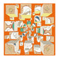 Omera Orange Silk Scarf / 90cm
