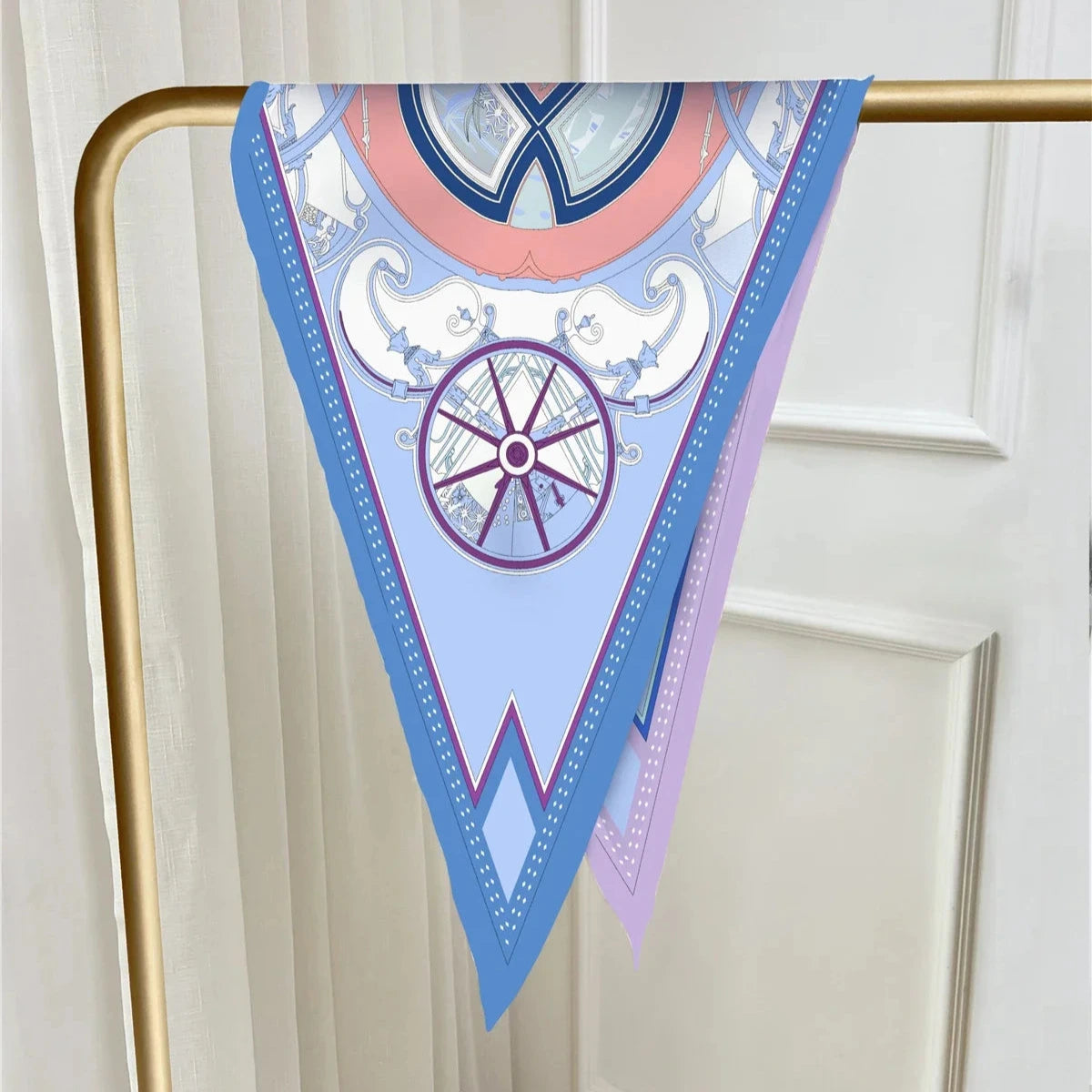 Wheel Purple Silk Diamond Scarf