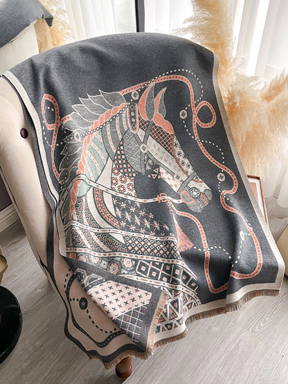 Edwige Pashmina Scarf Gray