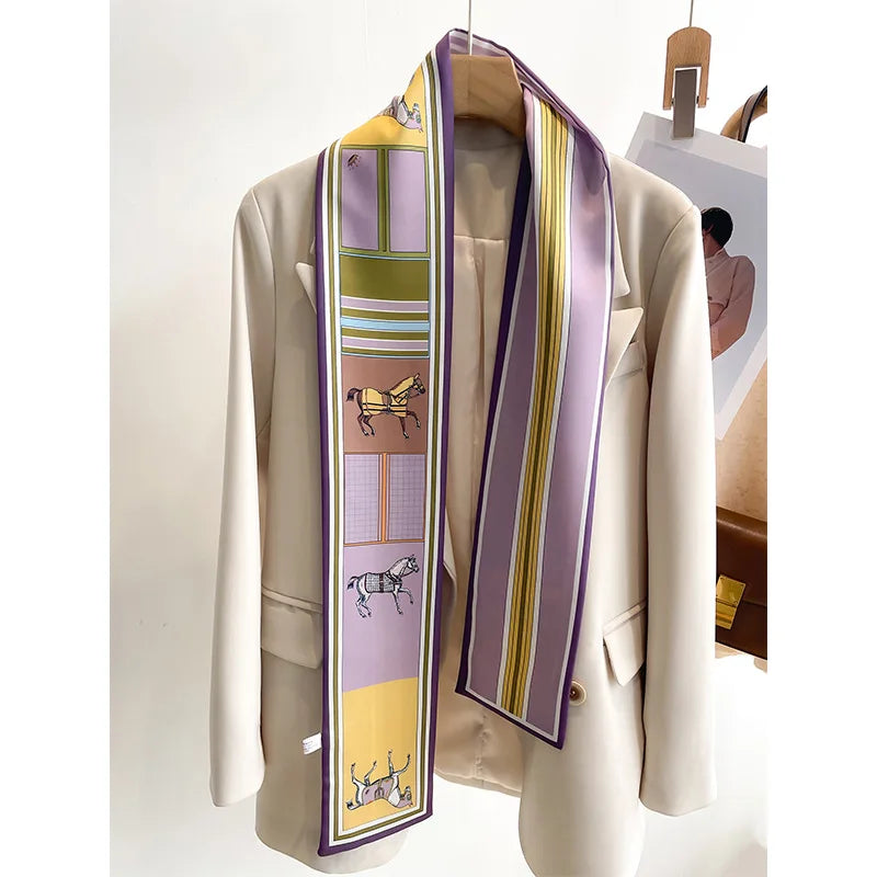 Tulay Purple Long Twilly Scarf