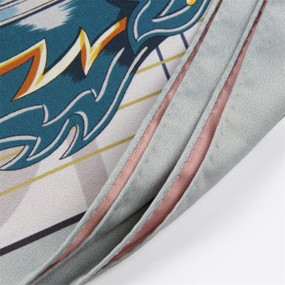 Saddle World Gray Double Print Scarf / 90cm