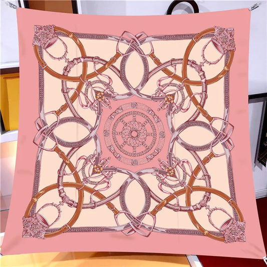 Stirrup Pink Silk Scarf / 90cm