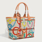 Stella Small Canvas & Leather Tote Bag / Colorful