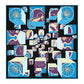 Omera Blue Silk Scarf / 90cm