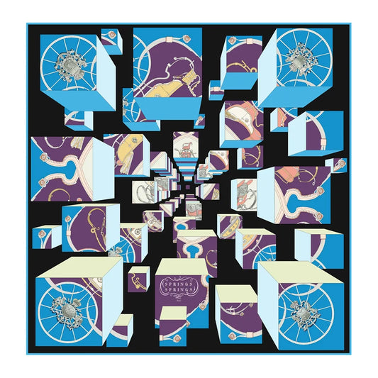 Omera Blue Silk Scarf / 90cm