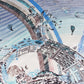 Foreast City Blue Silk Scarf / 90cm