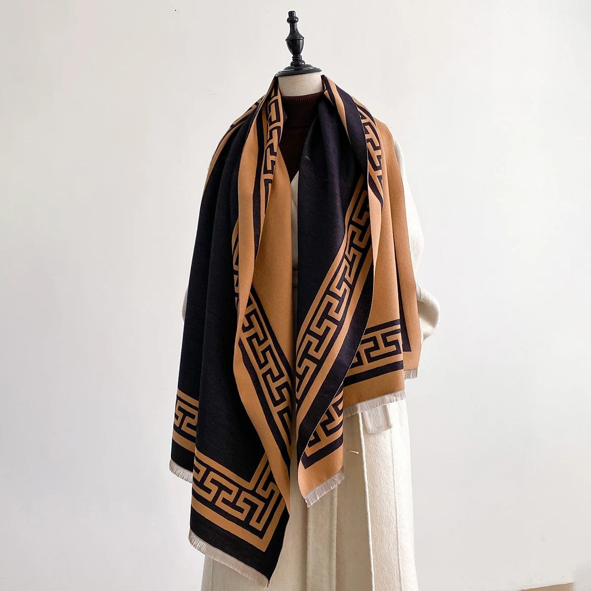 Linetta Pashmina Scarf Brown