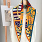 Reins Orange Silk Diamond Scarf